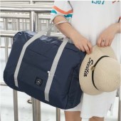 香柚小镇 旅行收纳包可折叠可套拉杆箱便携大容量收纳袋旅游出差单肩手提行李包飞机包 深蓝色